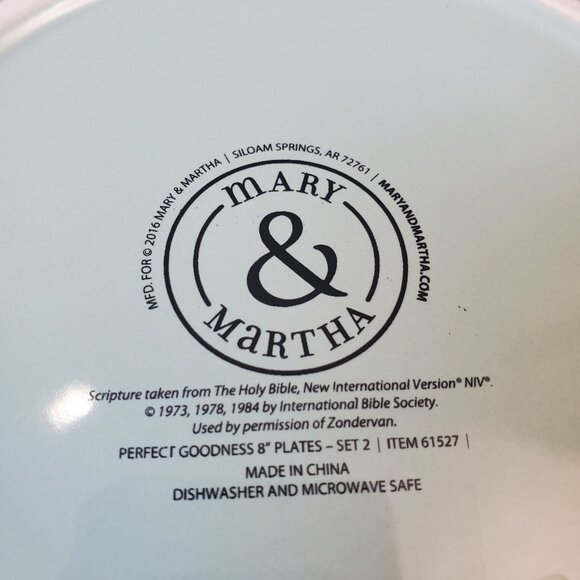 Mary & Martha Perfect Goodness Salad Plates Lot of 4 Green White Give Thanks - Picture 10 of 14